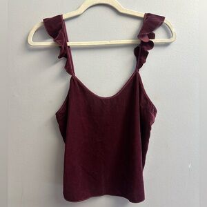 Victoria’s Secret vintage crushed velvet flower sleeve burgundy cami